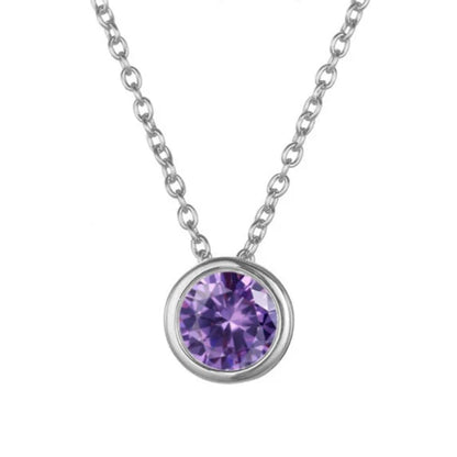 Lunaria Gemmara Birthstone Necklace | White Gold