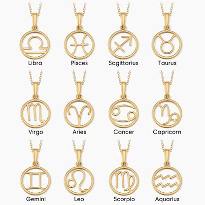 Zodiac sign necklace - Gold